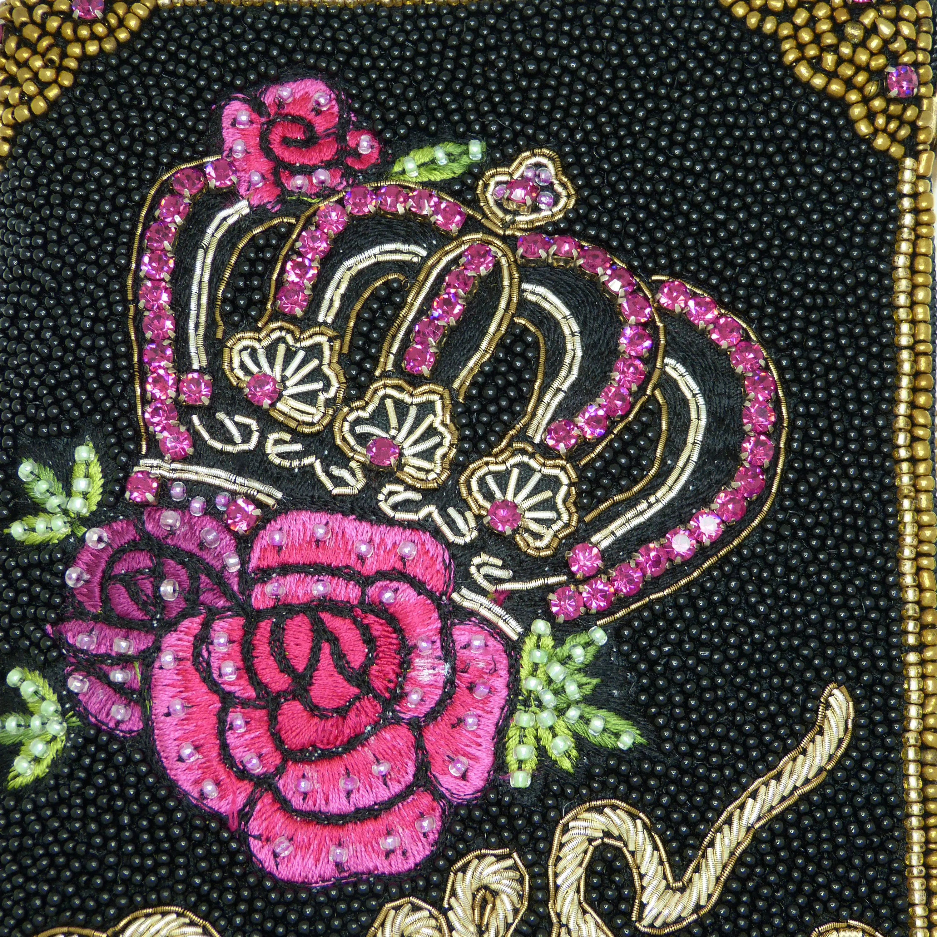 Mary Frances Queen of Everything Beaded Cross Body Phone Bag