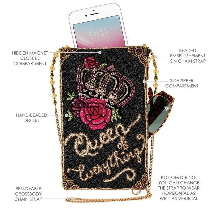Mary Frances Queen of Everything Beaded Cross Body Phone Bag