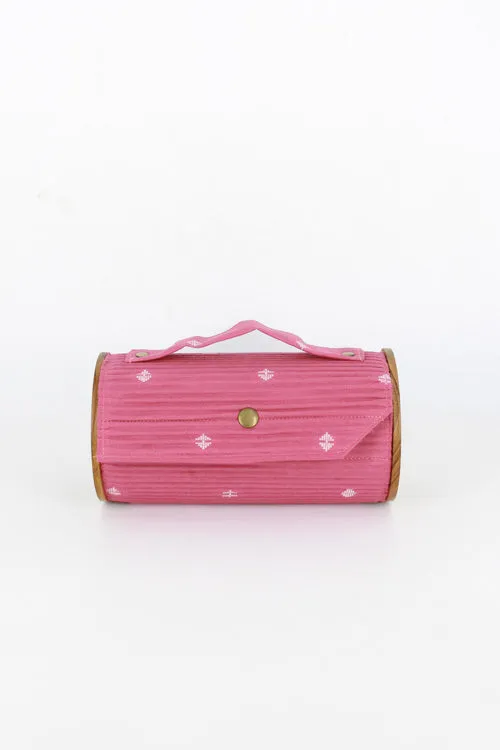 Mauve & Slate Round Clutch - Changeable Sleeve
