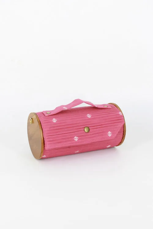 Mauve & Slate Round Clutch - Changeable Sleeve