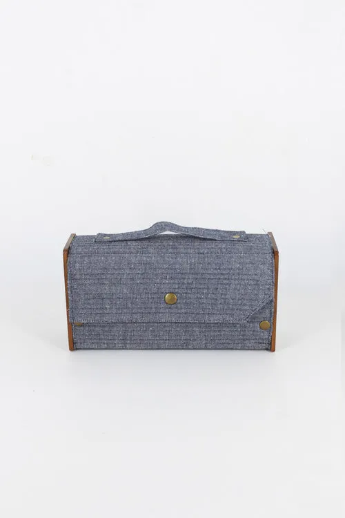 Mauve & Slate Round Clutch - Changeable Sleeve