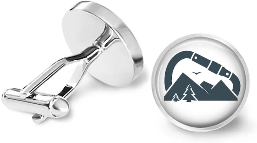 Mountain Climber Cufflinks Climbing Carabiner Cuff Links