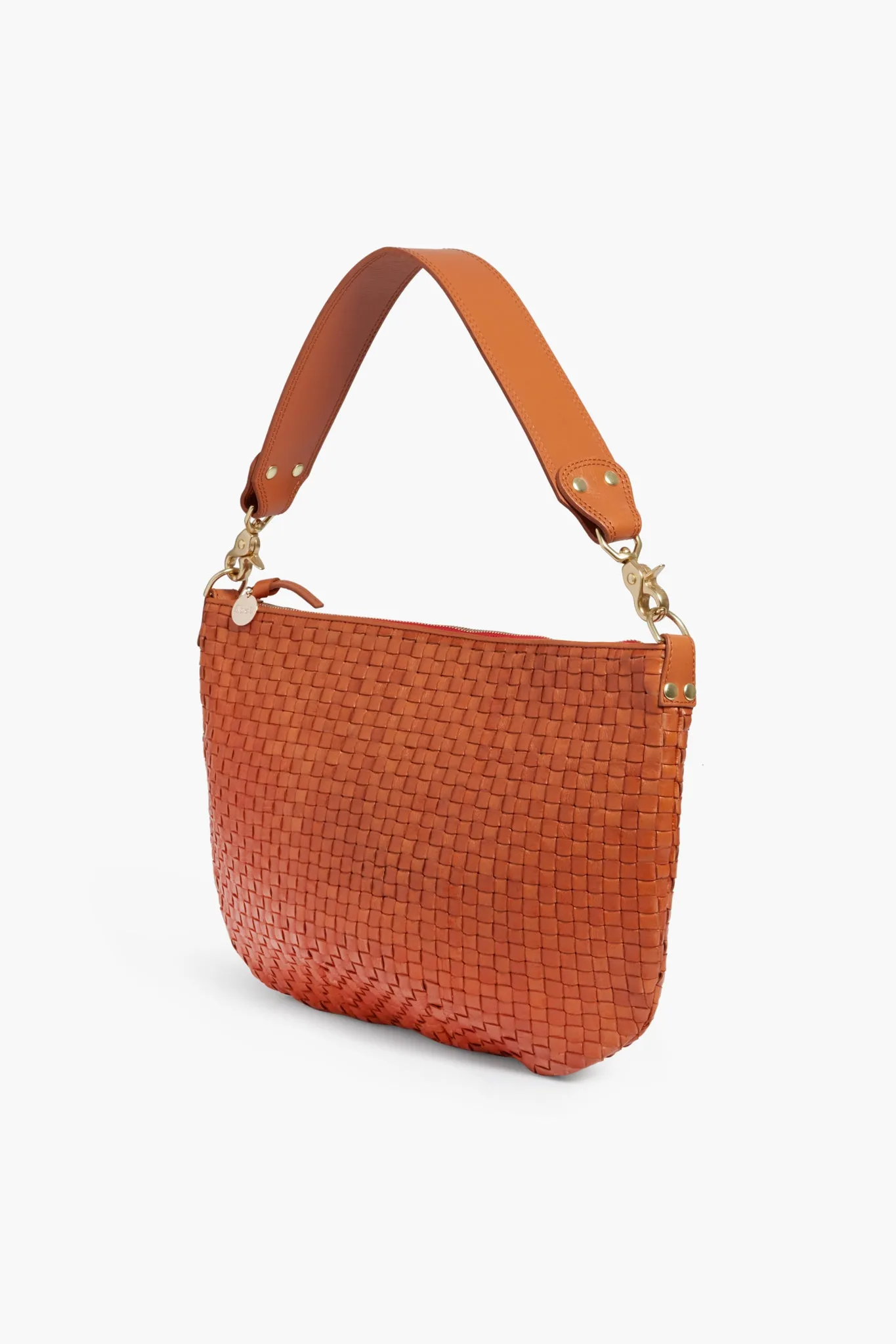 Natural Woven Checker Moyen Messenger