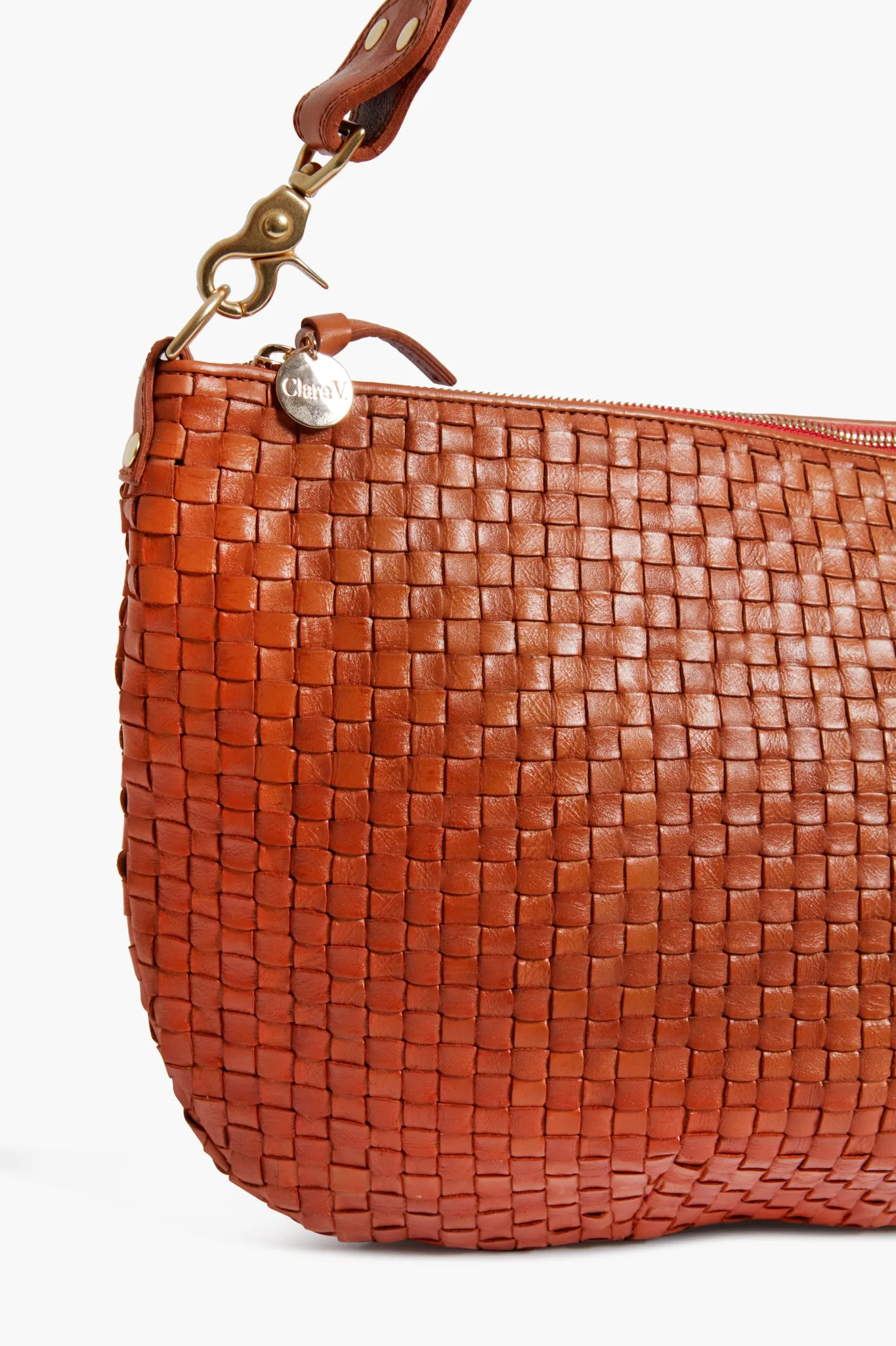 Natural Woven Checker Moyen Messenger