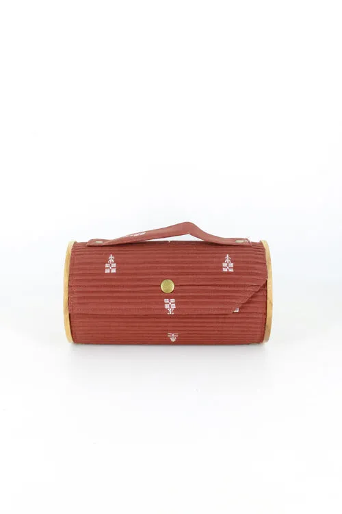 Oat & Cocoa Round Clutch - Changeable Sleeve