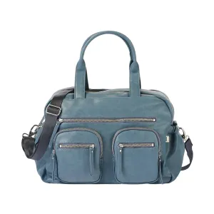 OiOi Vegan Leather Carry All Nappy Bag - Stone Blue