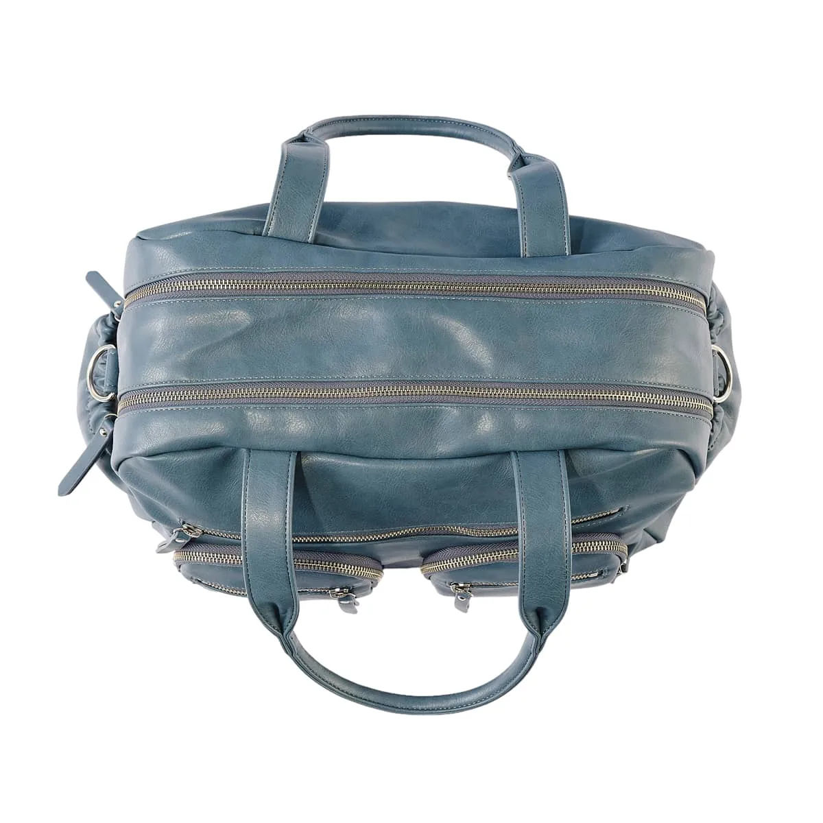 OiOi Vegan Leather Carry All Nappy Bag - Stone Blue