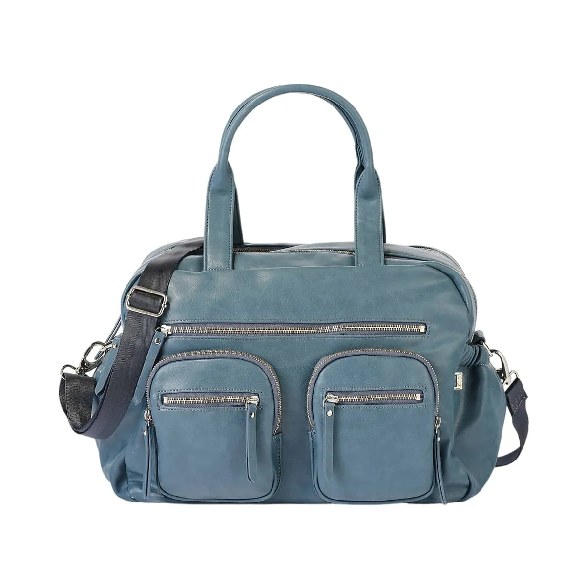 OiOi Vegan Leather Carry All Nappy Bag - Stone Blue