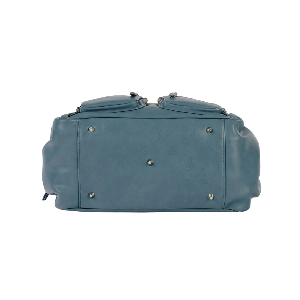 OiOi Vegan Leather Carry All Nappy Bag - Stone Blue