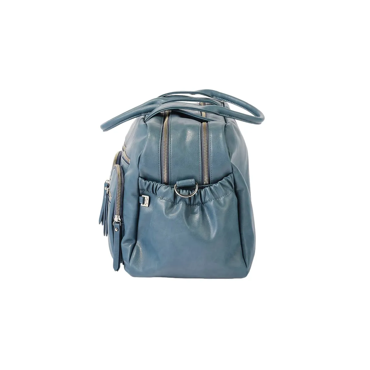 OiOi Vegan Leather Carry All Nappy Bag - Stone Blue