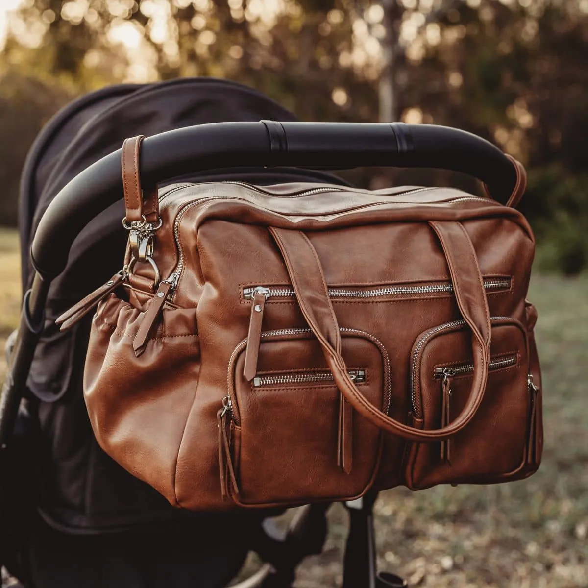 OiOi Vegan Leather Carry All Nappy Bag - Tan