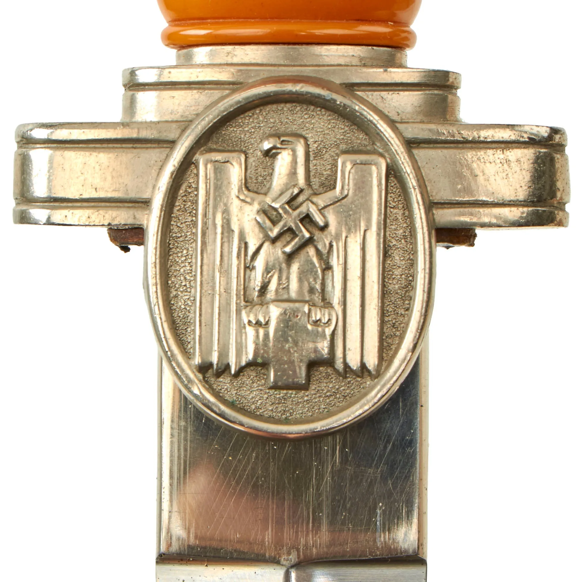 Original German WWII DRK Red Cross Officer's Dagger with Scabbard and Belt Hanger - Deutsches Rotes Kreuz