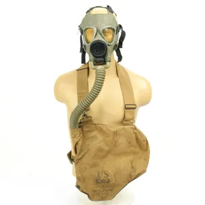 Original U.S. WWII M3 Diaphragm Gas Mask with M1VA1 Bag
