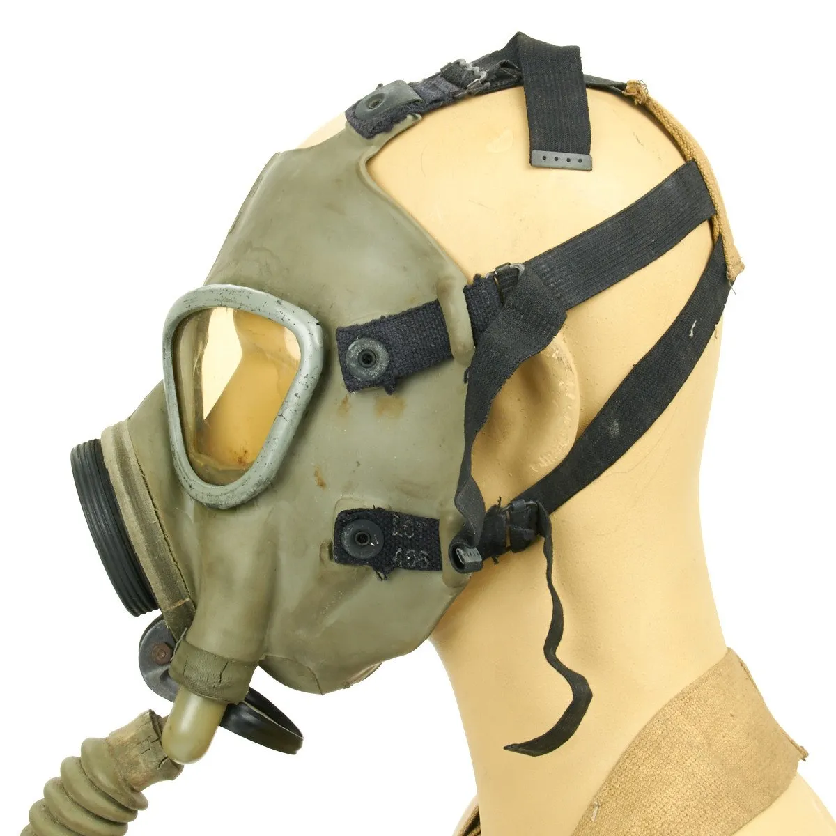 Original U.S. WWII M3 Diaphragm Gas Mask with M1VA1 Bag
