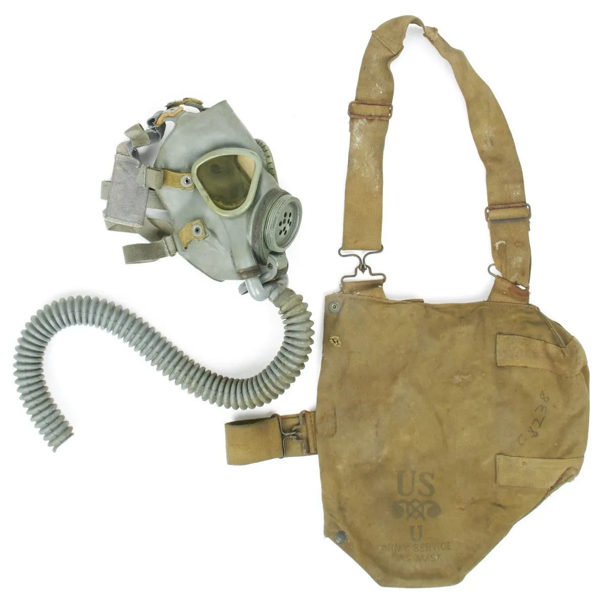 Original U.S. WWII M3 Diaphragm Gas Mask with M1VA1 Bag
