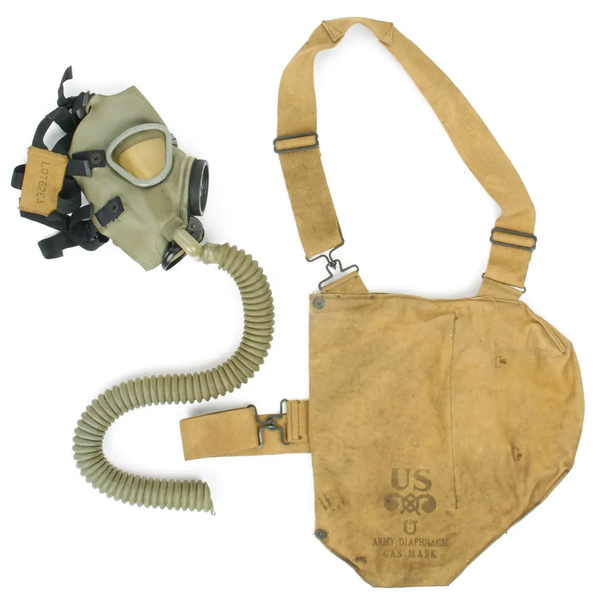 Original U.S. WWII M3 Diaphragm Gas Mask with M1VA1 Bag