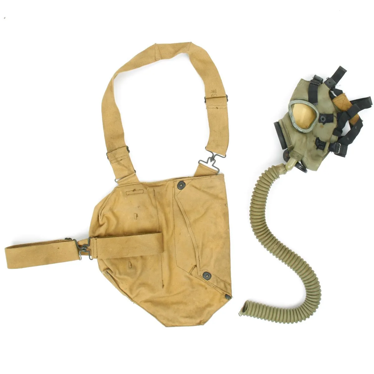 Original U.S. WWII M3 Diaphragm Gas Mask with M1VA1 Bag