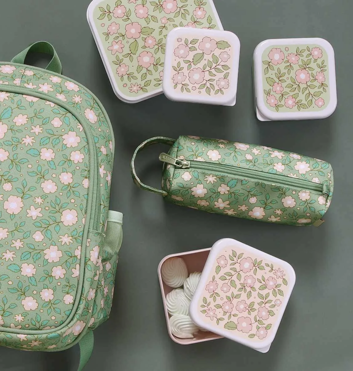 Pencil Case - Blossoms Sage