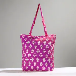 Purple - Handcrafted Batik Printed Cotton Hand Bag 14