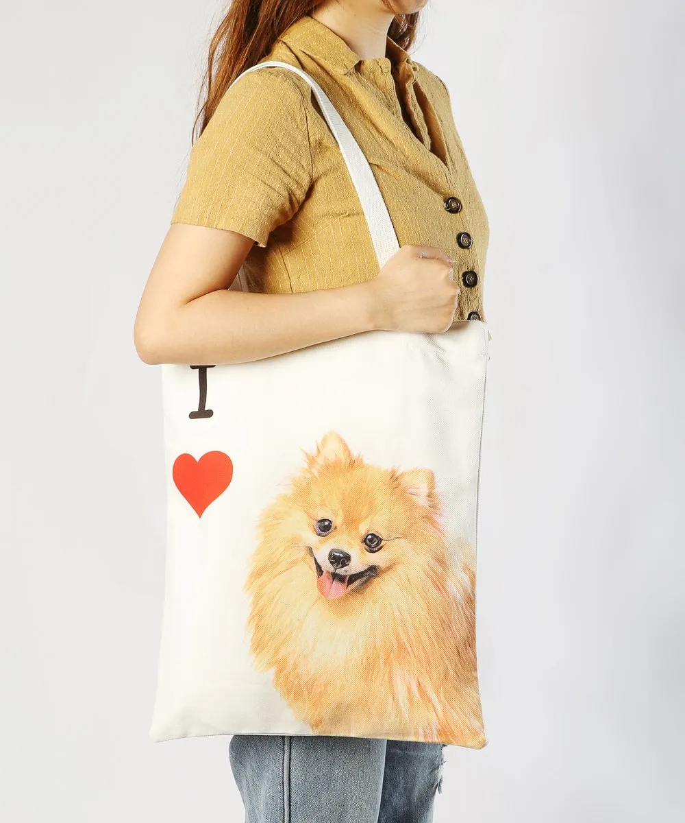 "I Love" Breed Canvas Tote Bag