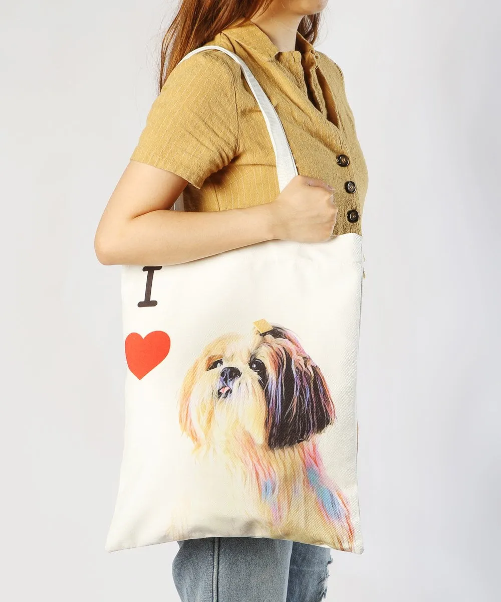"I Love" Breed Canvas Tote Bag