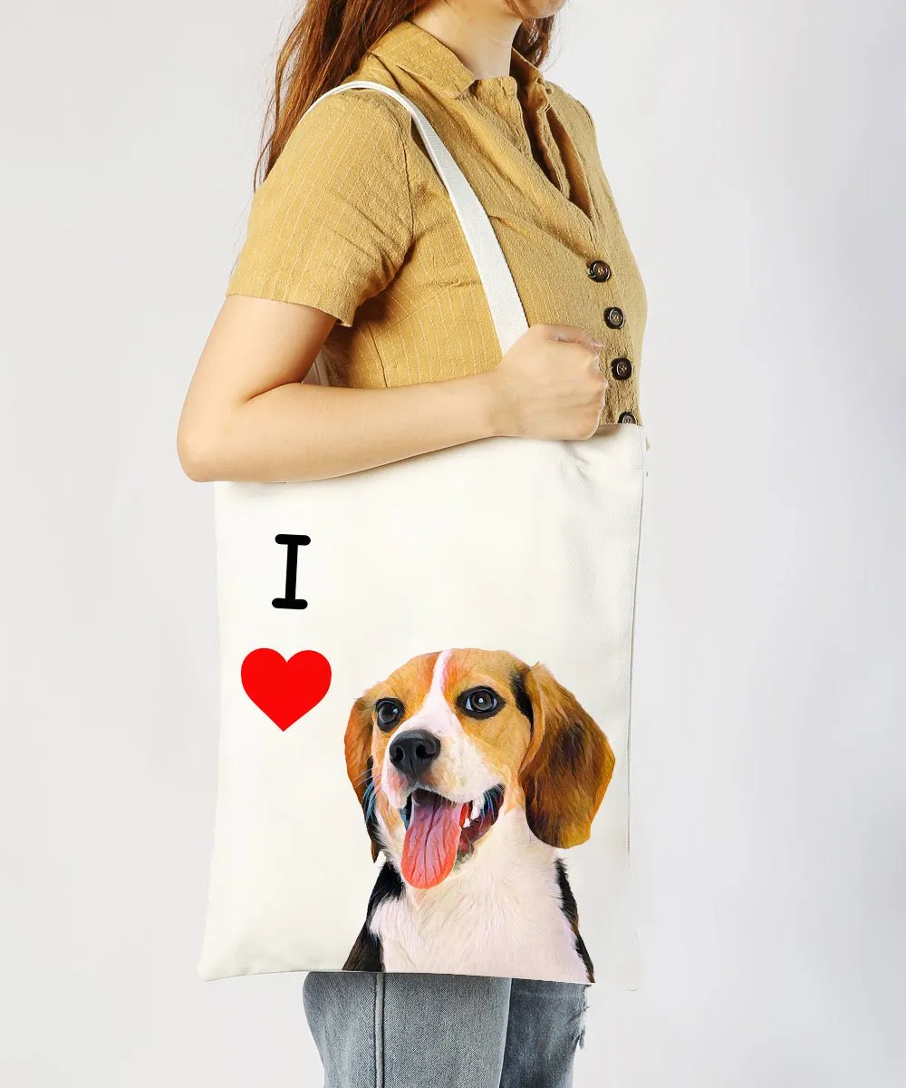 "I Love" Breed Canvas Tote Bag