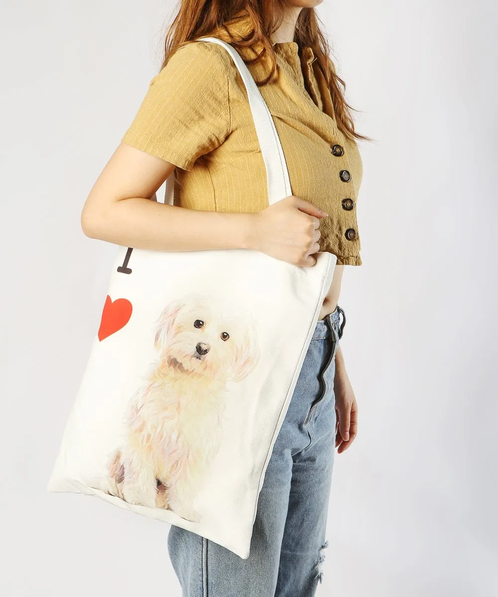 "I Love" Breed Canvas Tote Bag