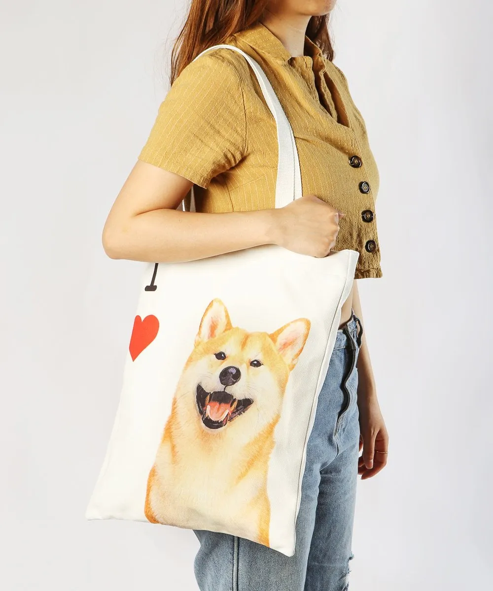 "I Love" Breed Canvas Tote Bag