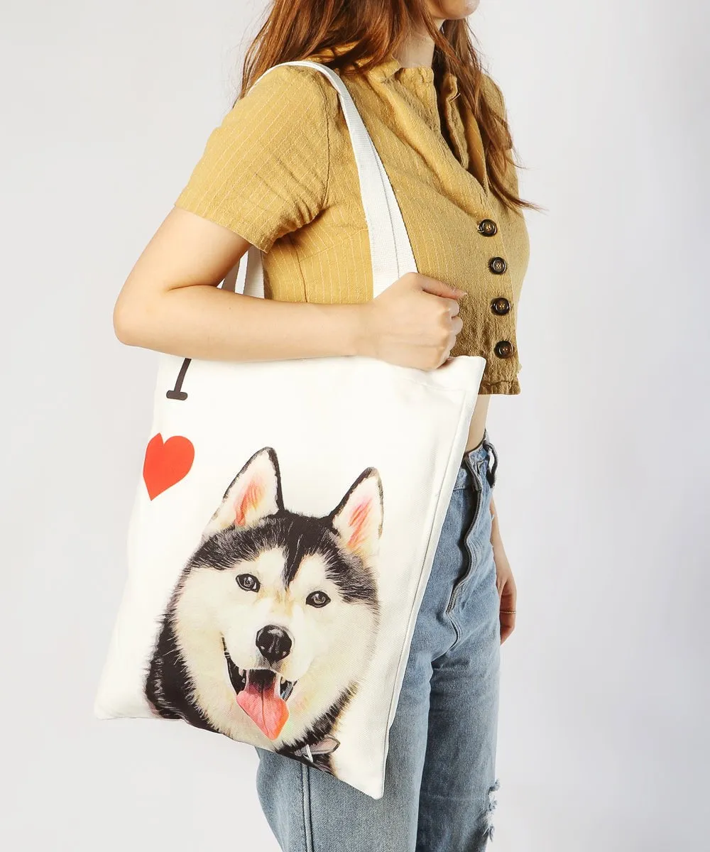 "I Love" Breed Canvas Tote Bag