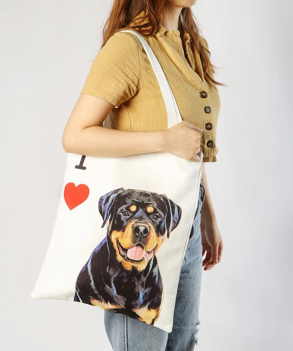 "I Love" Breed Canvas Tote Bag