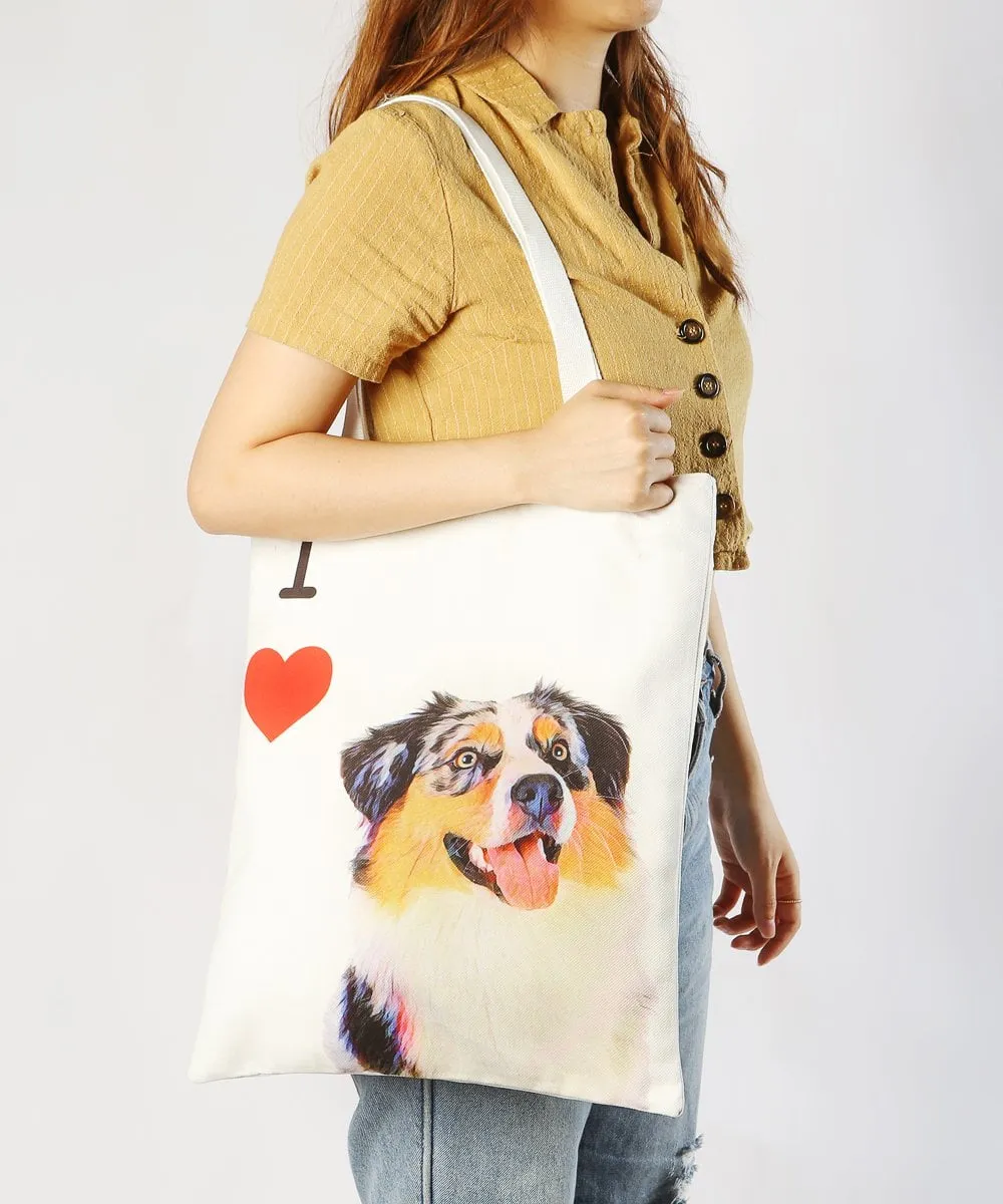 "I Love" Breed Canvas Tote Bag