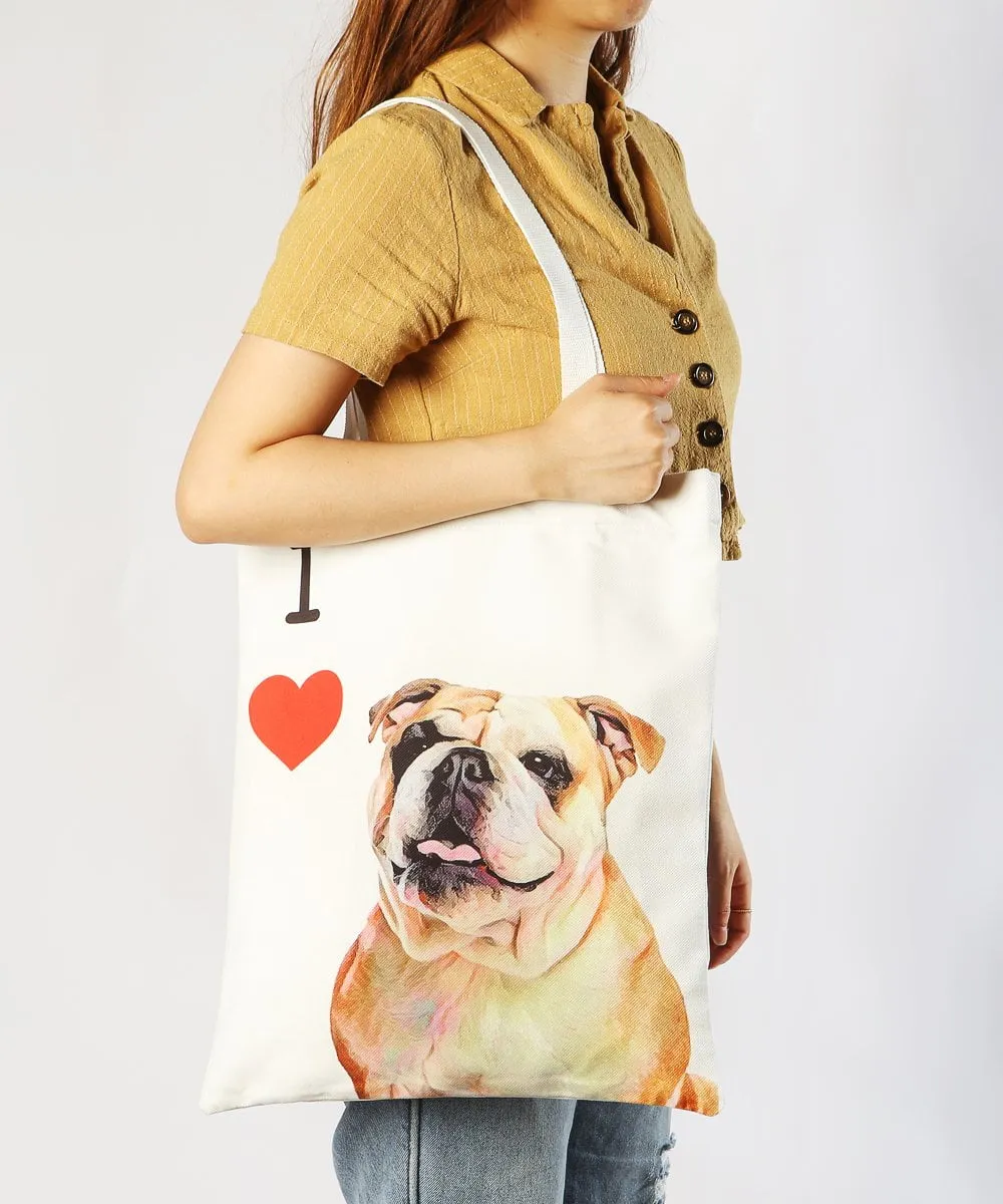 "I Love" Breed Canvas Tote Bag
