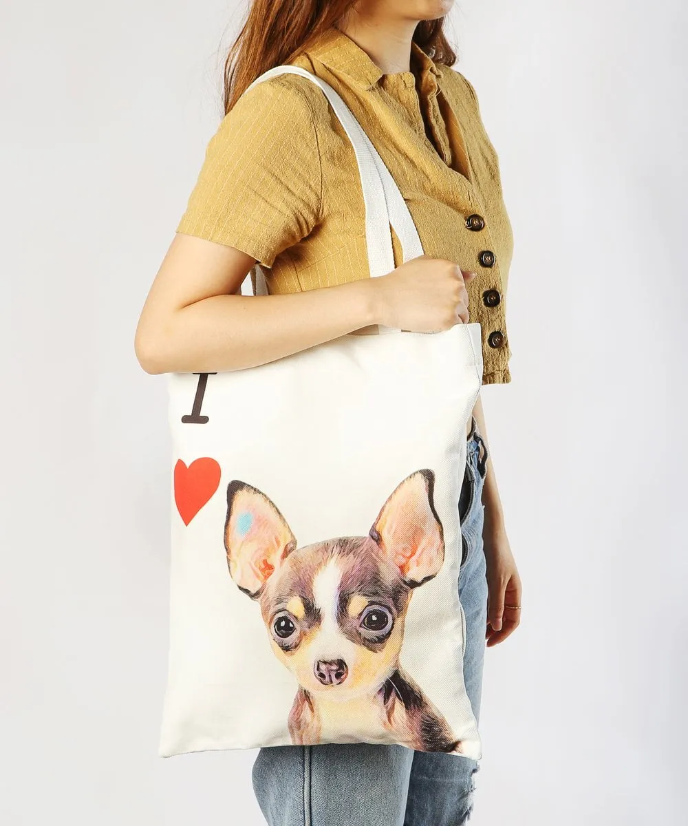 "I Love" Breed Canvas Tote Bag