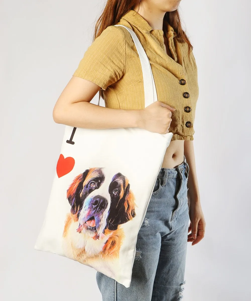 "I Love" Breed Canvas Tote Bag