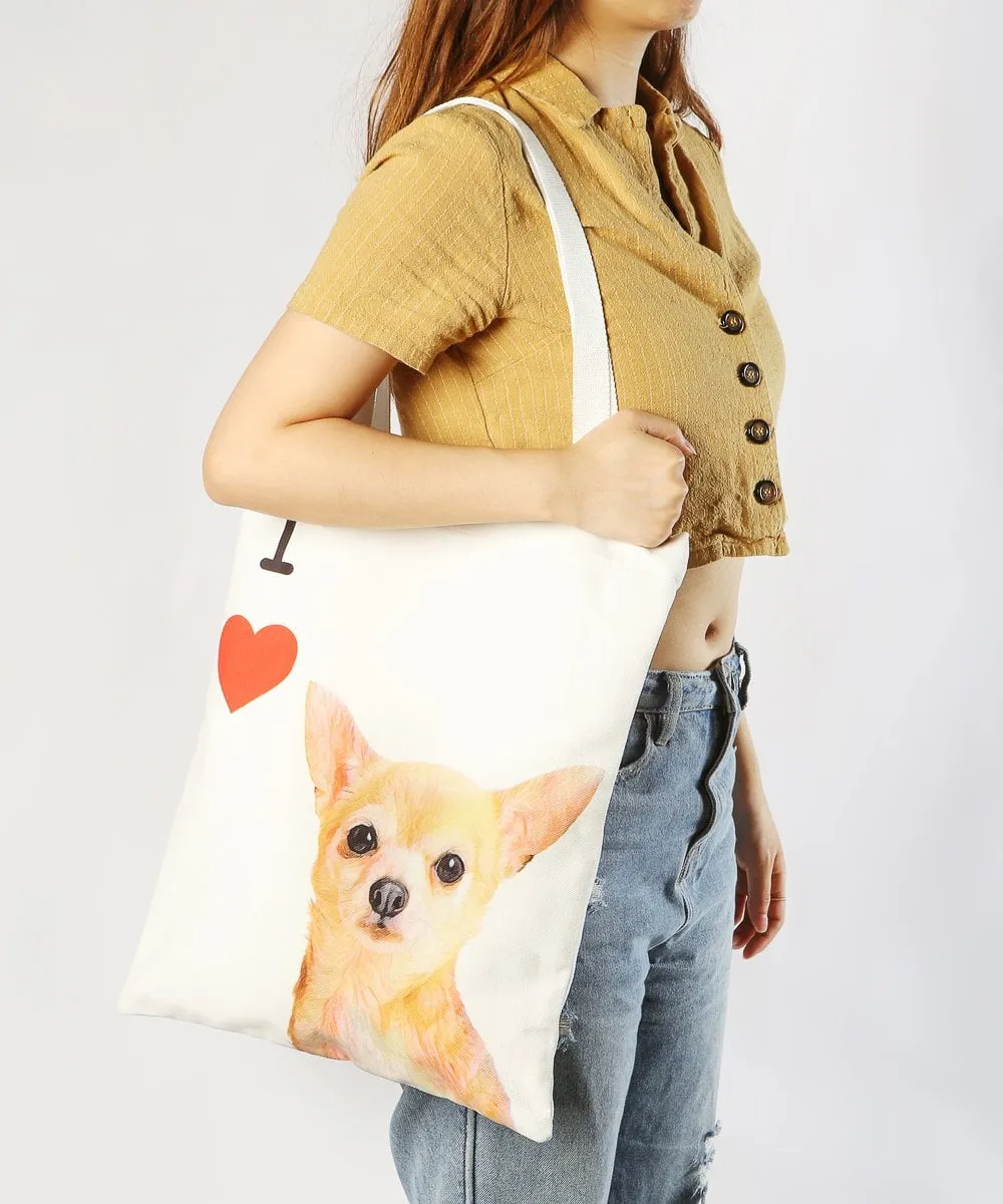 "I Love" Breed Canvas Tote Bag