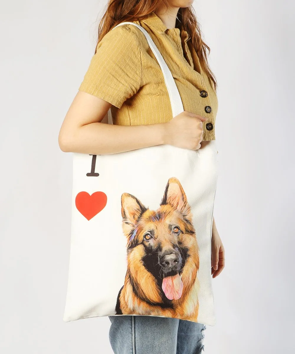 "I Love" Breed Canvas Tote Bag