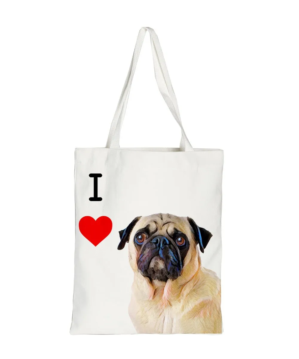 "I Love" Breed Canvas Tote Bag