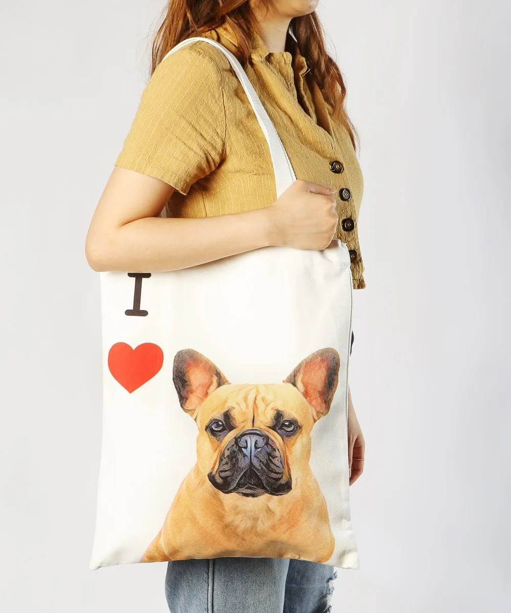 "I Love" Breed Canvas Tote Bag