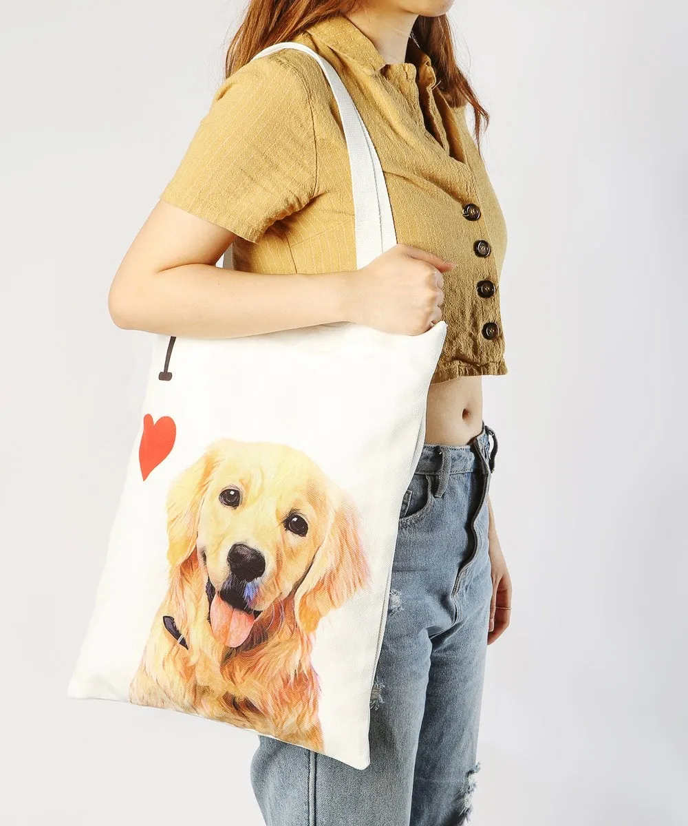 "I Love" Breed Canvas Tote Bag