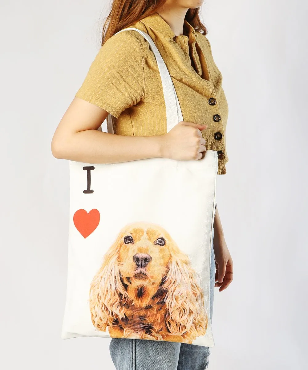 "I Love" Breed Canvas Tote Bag