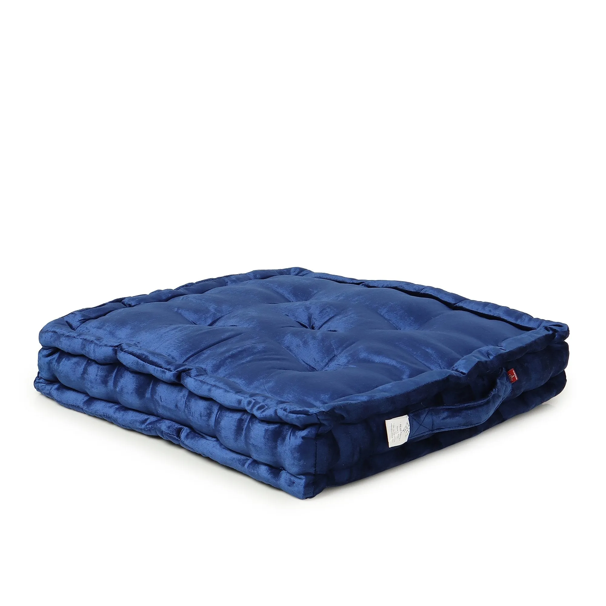  REDEARTH  Velvet Floor Pillows-Premium Rayon Cotton Velvet Washable Extra Soft Plush Square seat Cushion with Handle for Dining, Patio, Office, Outdoor, Hardwood Floor (18x18x4; Nautical) Pack of 2