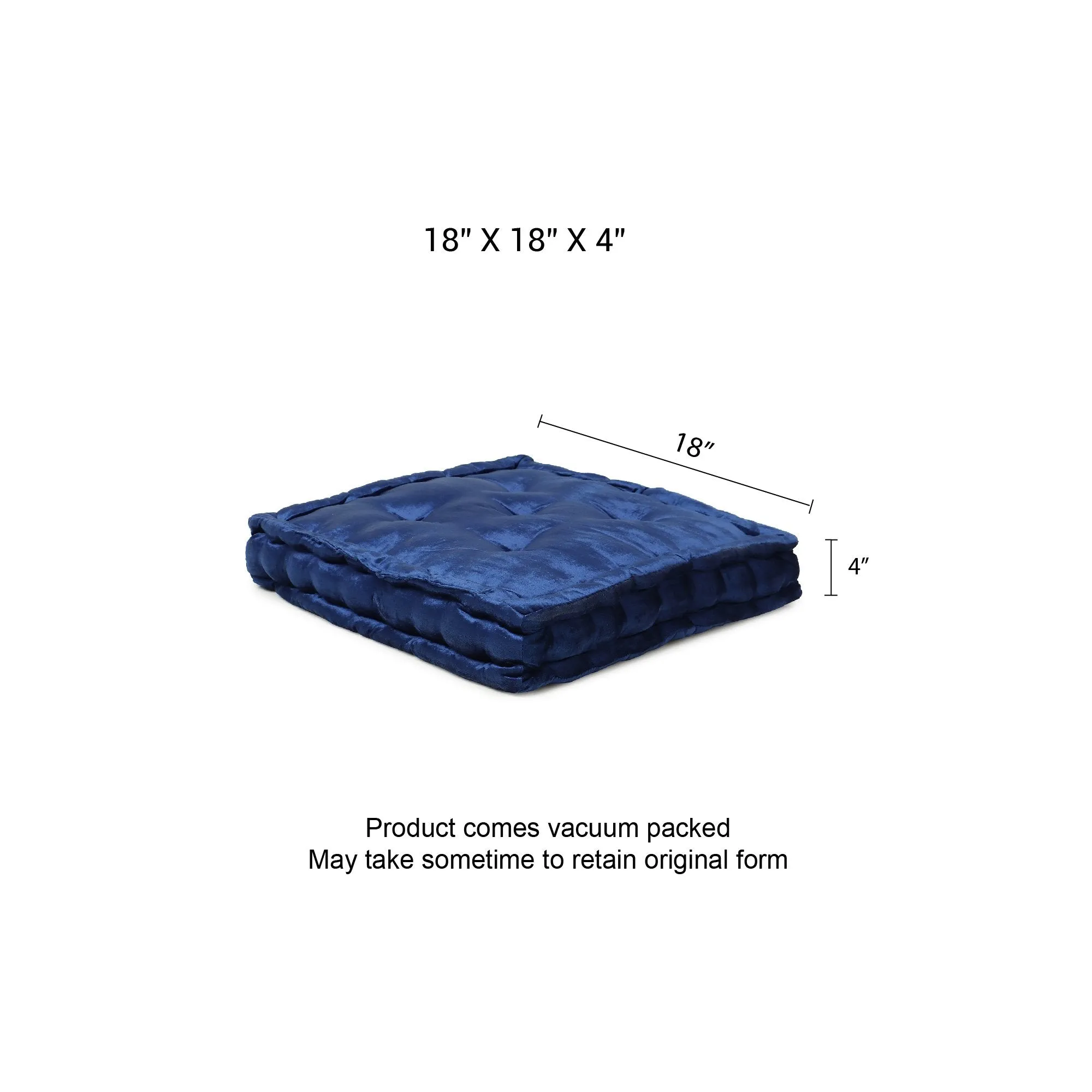  REDEARTH  Velvet Floor Pillows-Premium Rayon Cotton Velvet Washable Extra Soft Plush Square seat Cushion with Handle for Dining, Patio, Office, Outdoor, Hardwood Floor (18x18x4; Nautical) Pack of 2