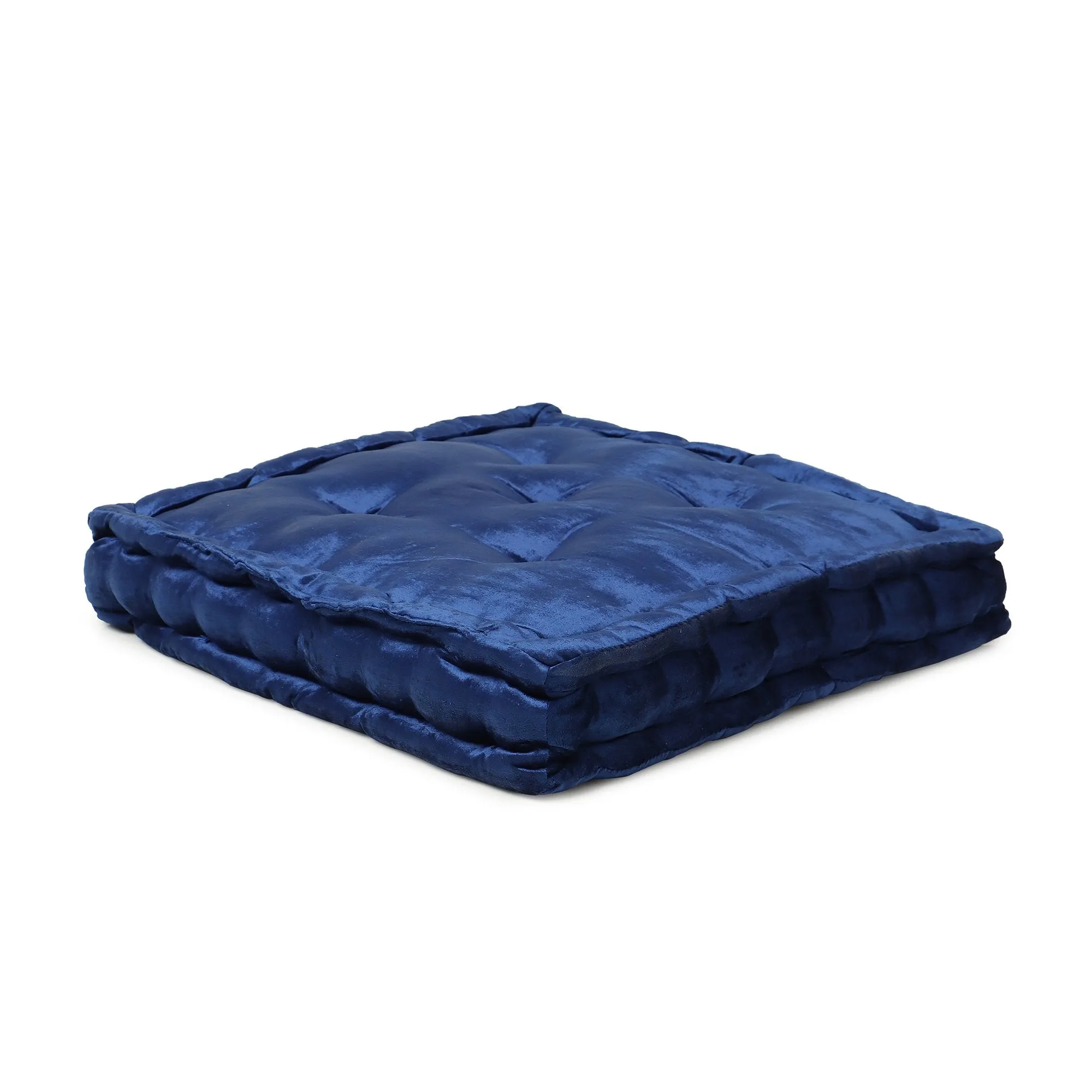  REDEARTH  Velvet Floor Pillows-Premium Rayon Cotton Velvet Washable Extra Soft Plush Square seat Cushion with Handle for Dining, Patio, Office, Outdoor, Hardwood Floor (18x18x4; Nautical) Pack of 2