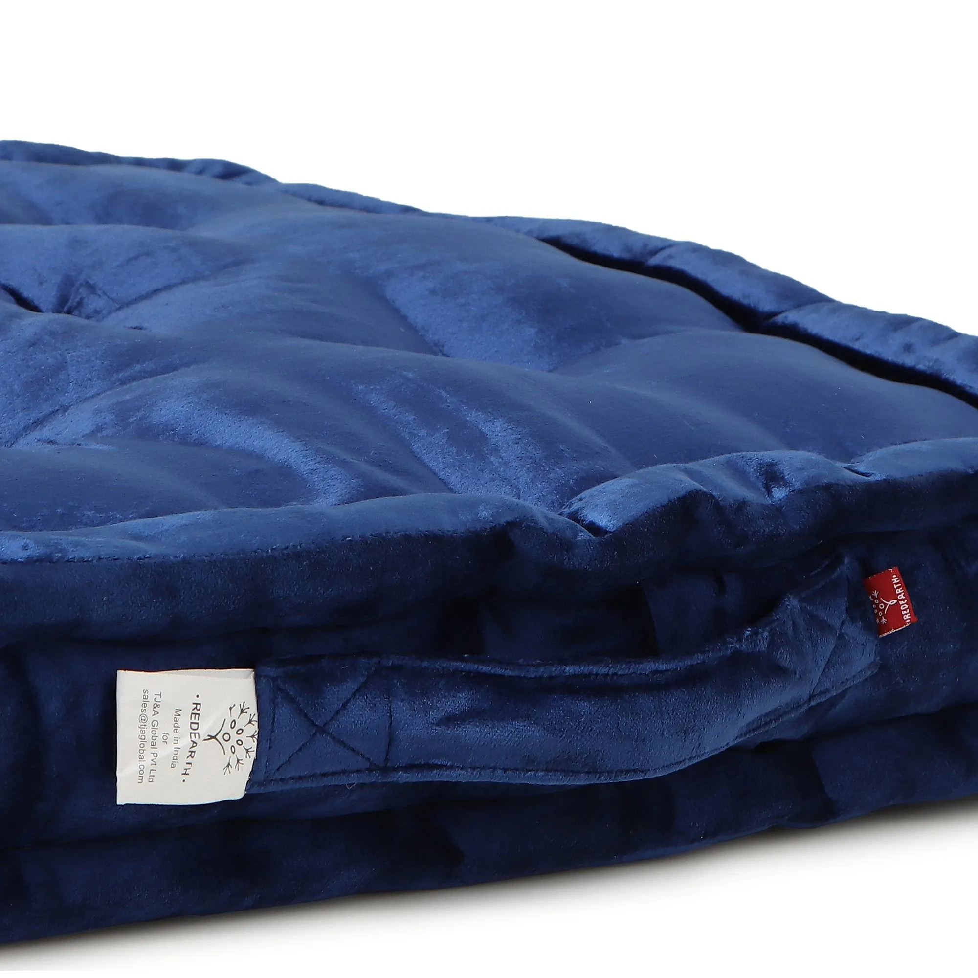  REDEARTH  Velvet Floor Pillows-Premium Rayon Cotton Velvet Washable Extra Soft Plush Square seat Cushion with Handle for Dining, Patio, Office, Outdoor, Hardwood Floor (18x18x4; Nautical) Pack of 2