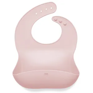 Silicone Baby Bib Roll Up - True Pink