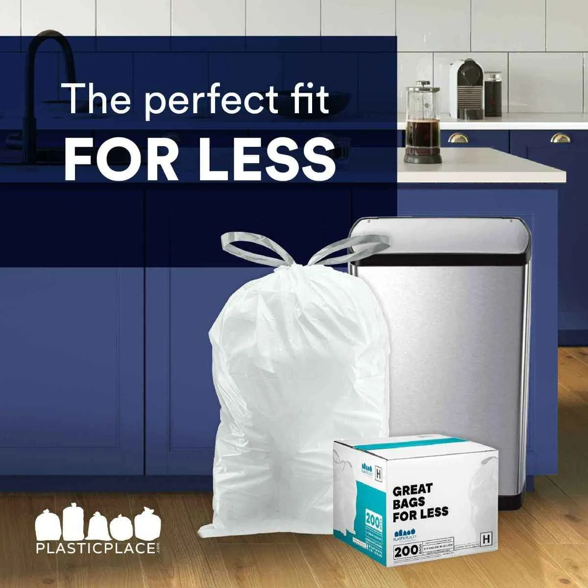 Simplehuman®* Compatible Trash Bags - Code L - 4.8 Gallon - 200/Case