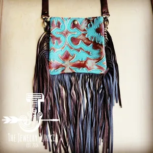 **Small Crossbody Handbag w/ Copper LaredoFull Fringe 508ff