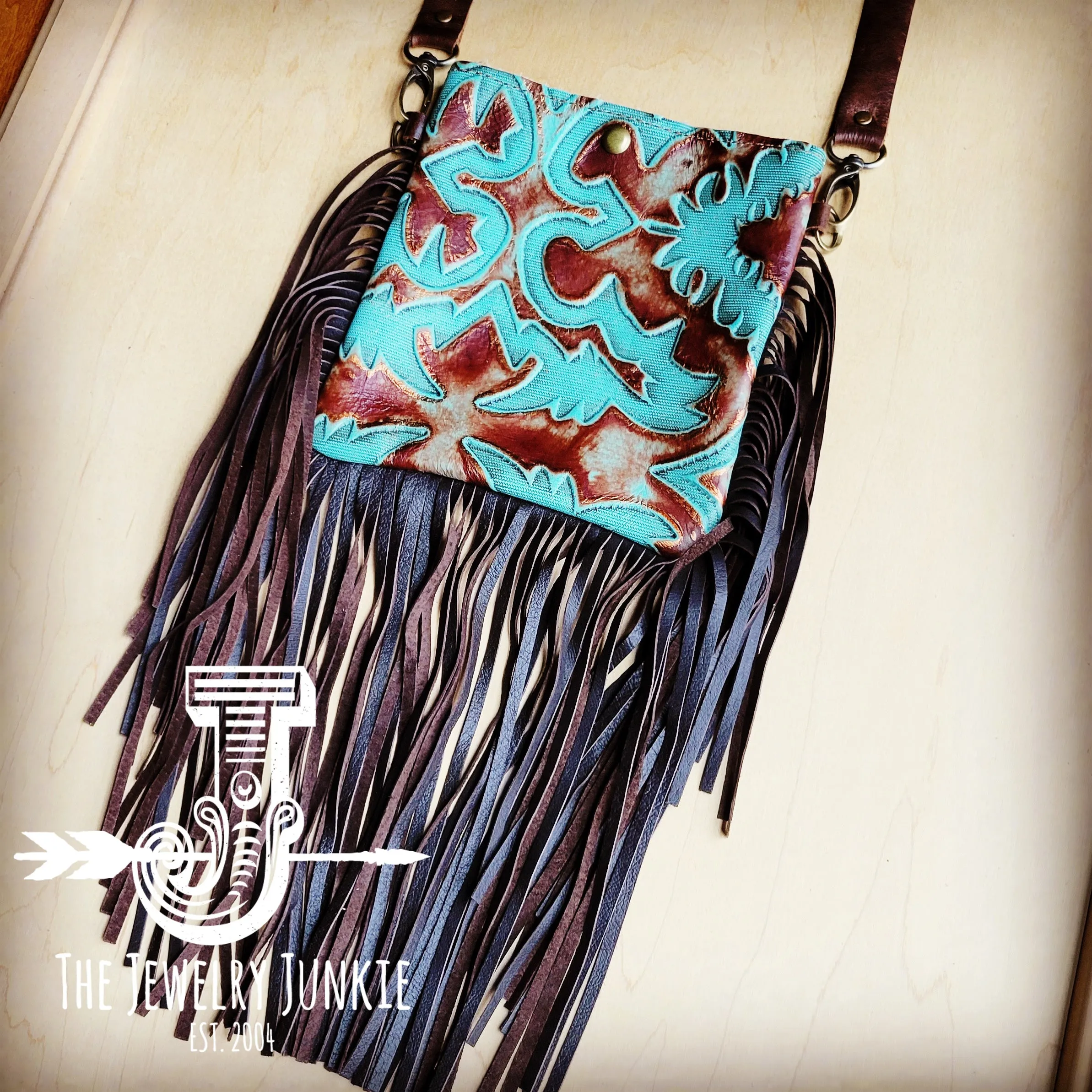 **Small Crossbody Handbag w/ Copper LaredoFull Fringe 508ff