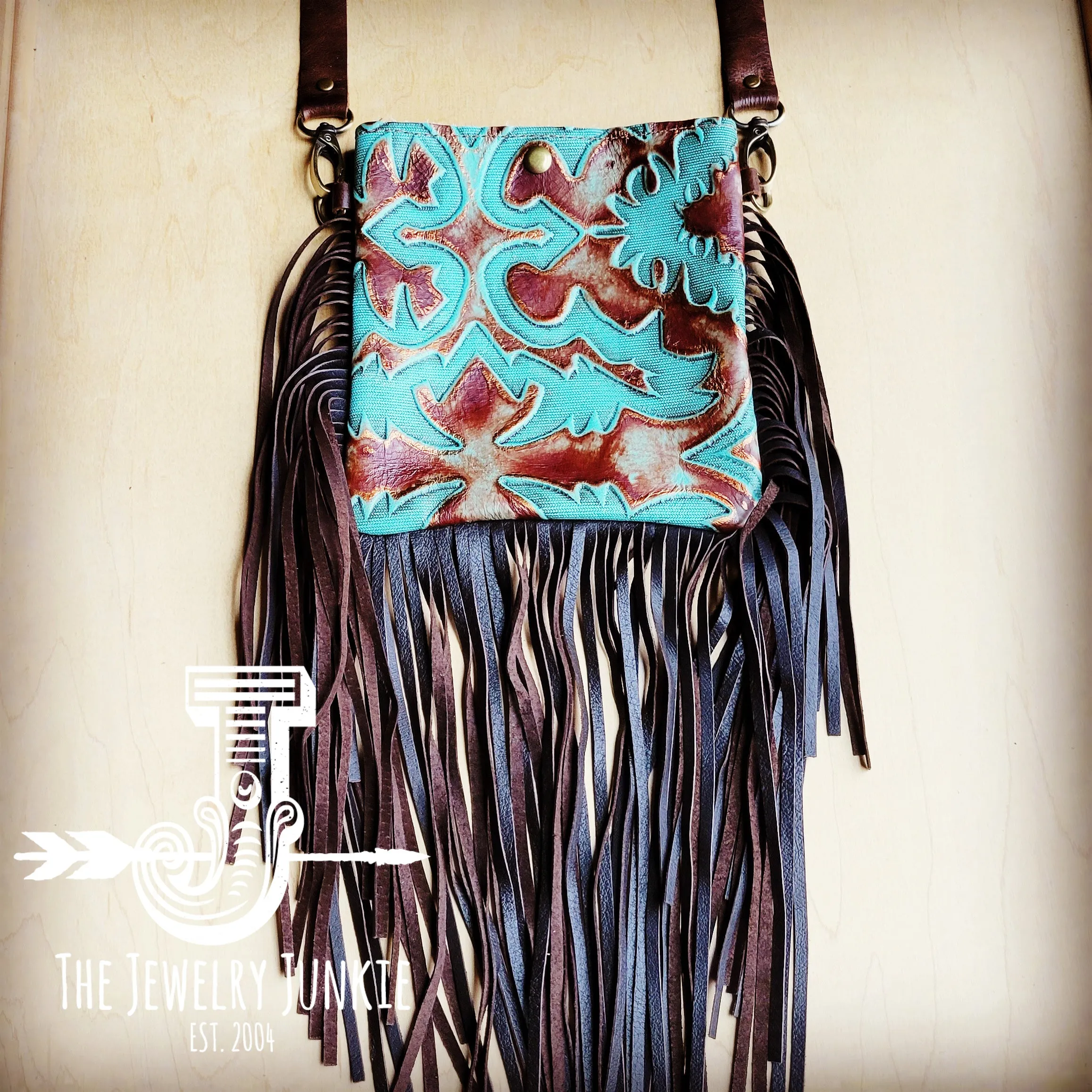 **Small Crossbody Handbag w/ Copper LaredoFull Fringe 508ff