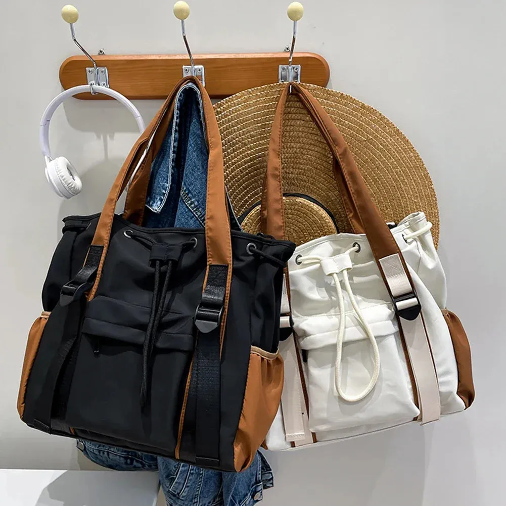 Sohiwoo Bag Color Nylon Top Satchel Contrast Casual Women Pouch Female Bolsa Purse Handbags Capacity Large Designer Shoulder Fashion